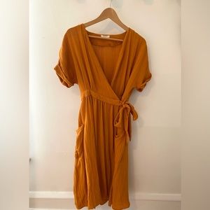 Gilli True Wrap Dress Goldenrod Yellow Size Medium